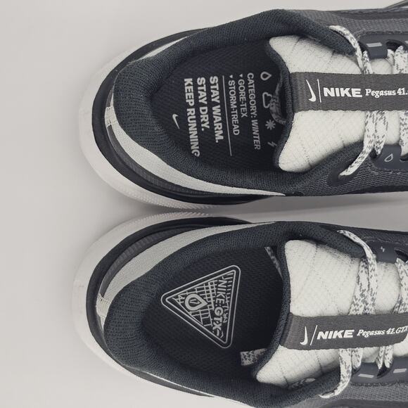 Nike Womens 8 Air Zoom Pegasus 41 GORE-TEX road running shoe Black White Gray - Picture 5 of 14